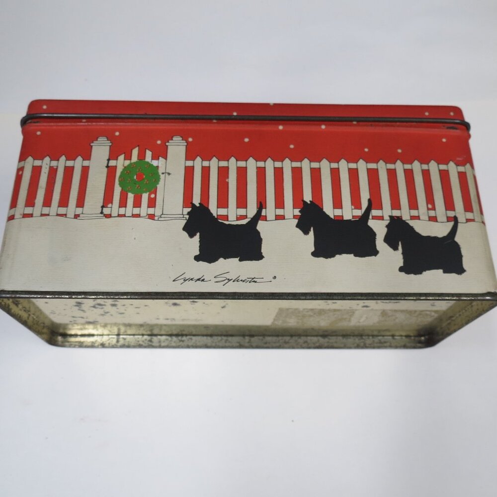 Scottish Terrier Vintage Dept 56 Scottie Dog Tin Lynda Sylvester Holiday - Picture 2 of 5